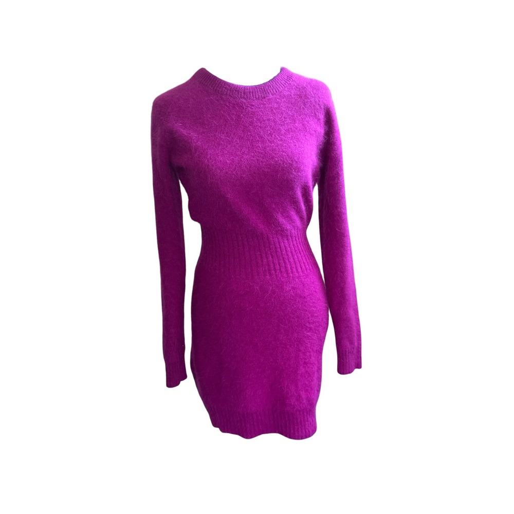 Moda Intl VS Sweater Womens S Pink Angora Blend Fuzzy Y2K Barbiecore